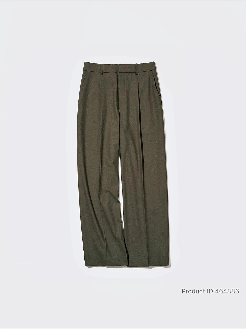 Uniqlo Women’s Olive Green Wide-Fit Pleated Pants